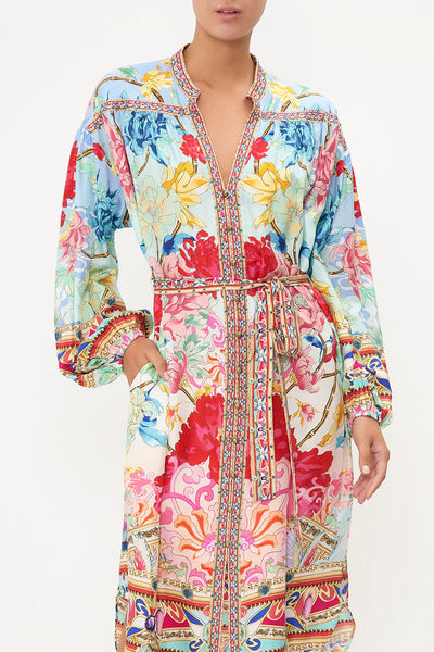 Blouson Sleeve Midi Dress - Go Stag