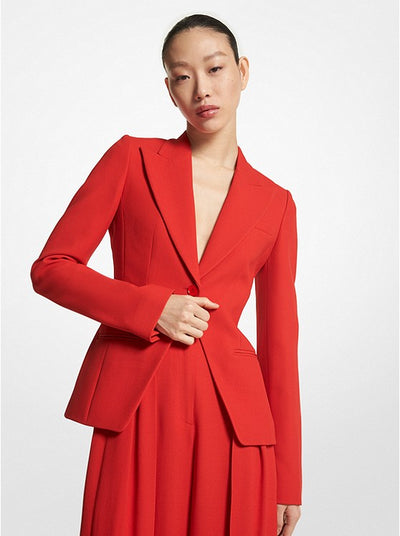 Double Crepe Sablé Blazer - Poppy