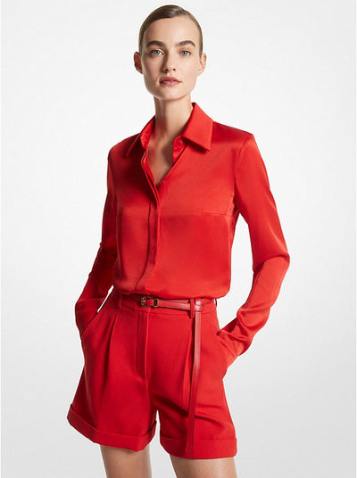 Hansen Charmeuse Shirt - Poppy