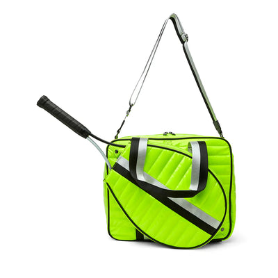 YOU ARE THE CHAMPION TENNIS BAG - Neon Yellow Patent