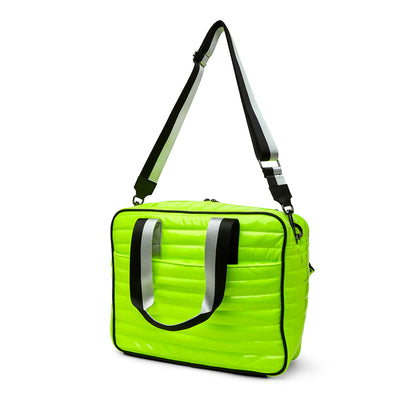 YOU ARE THE CHAMPION TENNIS BAG - Neon Yellow Patent