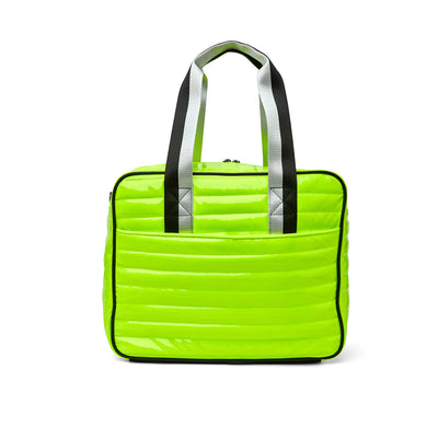 YOU ARE THE CHAMPION TENNIS BAG - Neon Yellow Patent