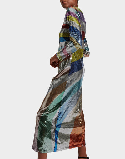 SUPREMES SWING DRESS - Rainbow Sequins Placée