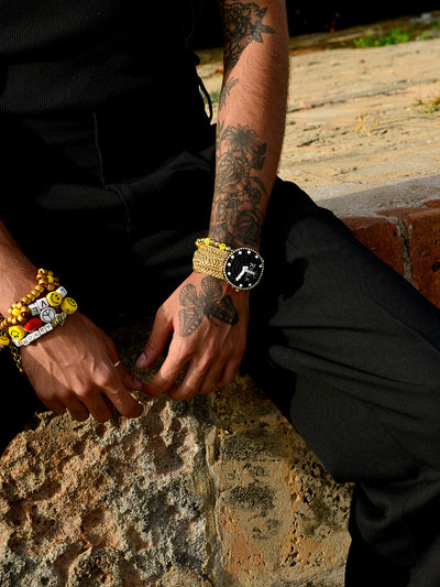 Peace Love Happiness Bracelet - Gold