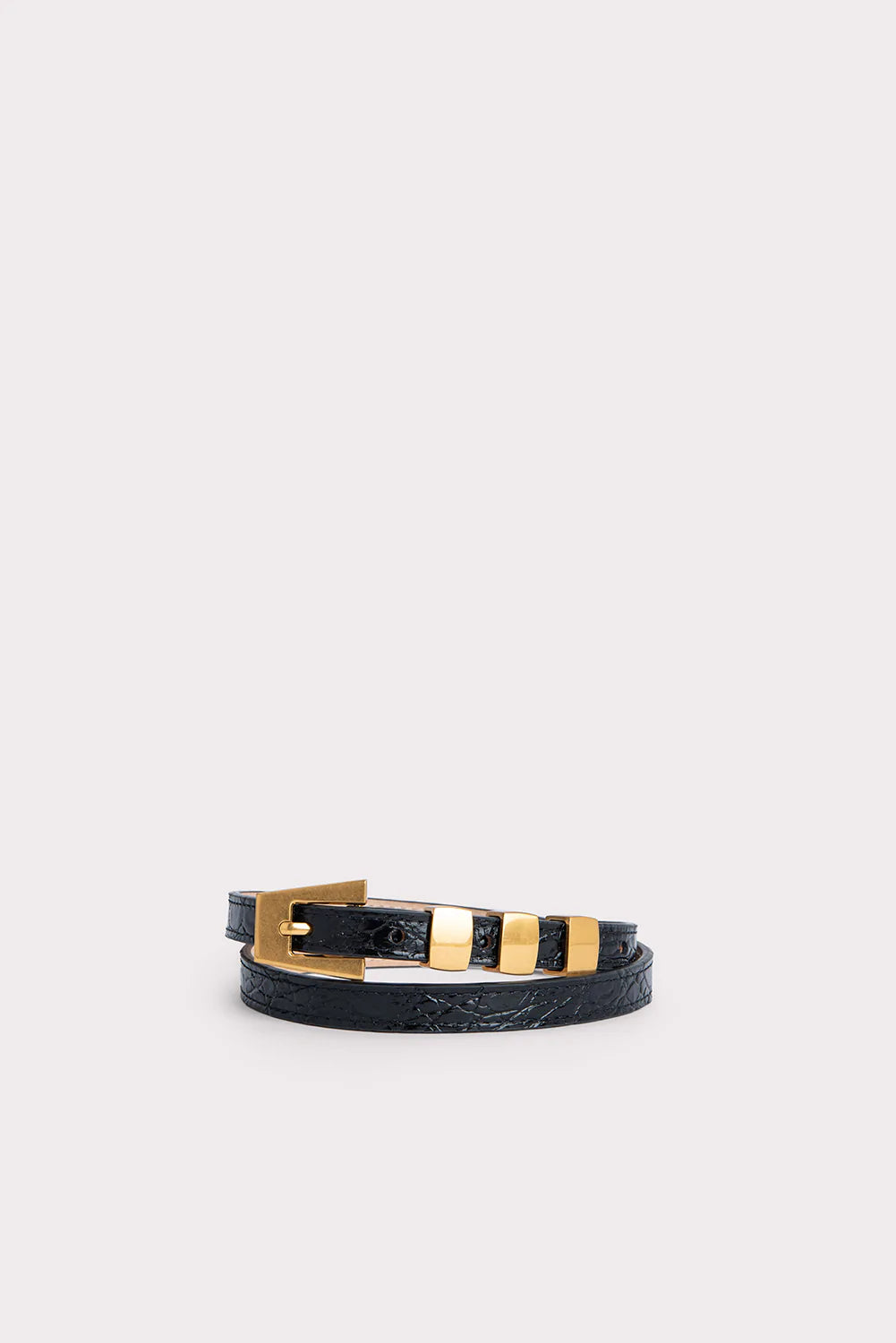 BY FAR 21PFVICSBLCCE VIC CROC EMBossed BELT - black