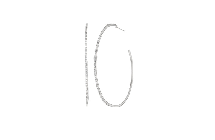 Large Diamond Hoops - White Gold