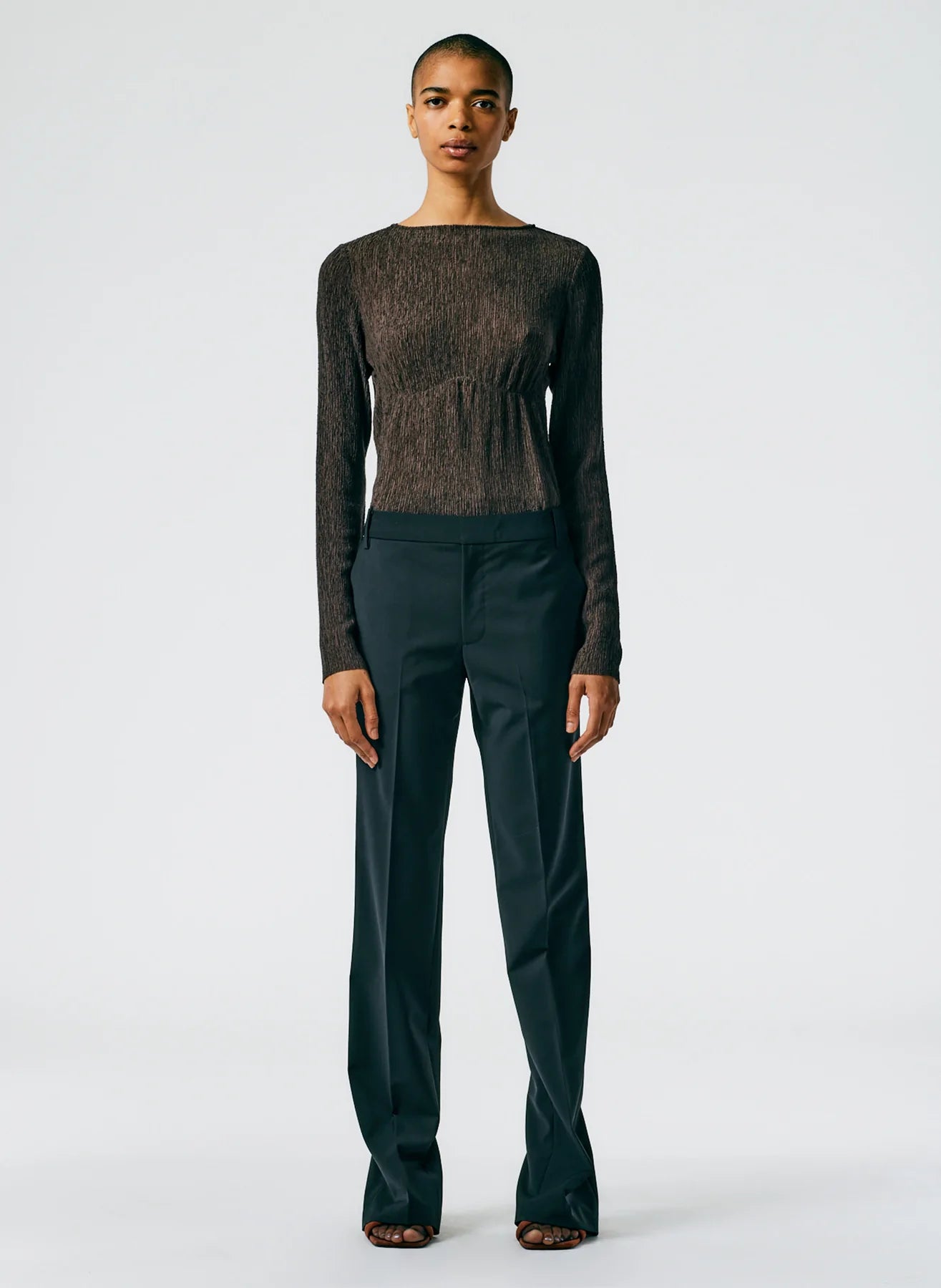 Tropical Wool Elfie Trouser with Slits - Regular - Black