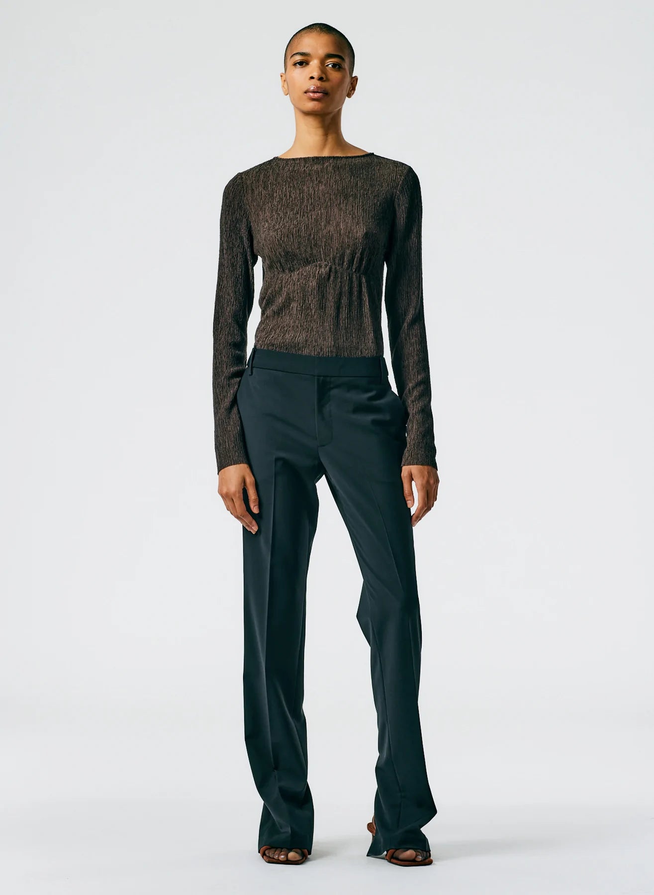 Tropical Wool Elfie Trouser with Slits - Regular - Black