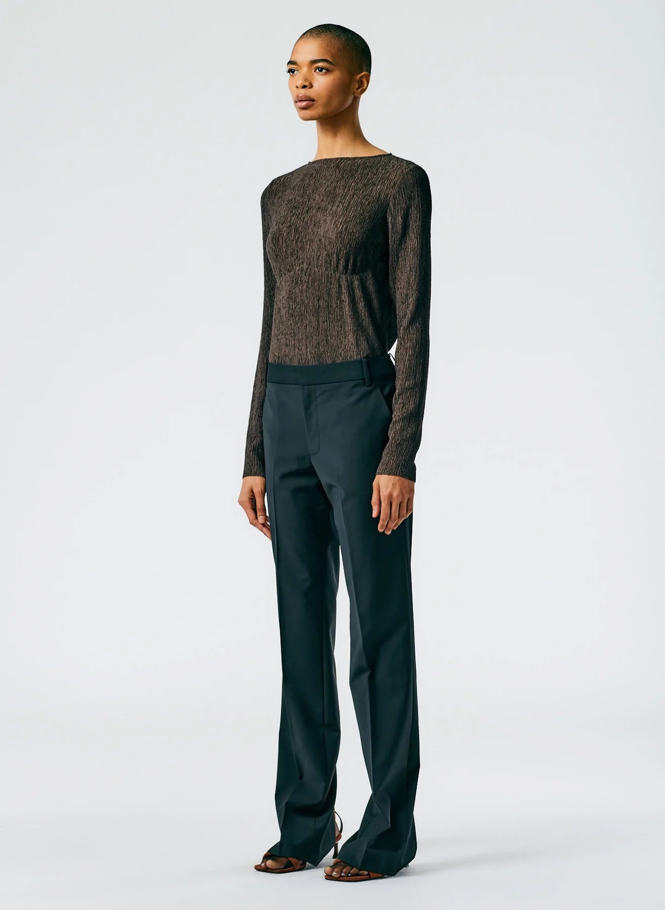 Tropical Wool Elfie Trouser with Slits - Regular - Black