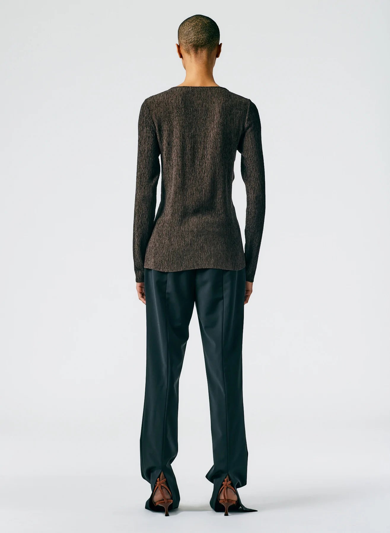Tropical Wool Elfie Trouser with Slits - Regular - Black