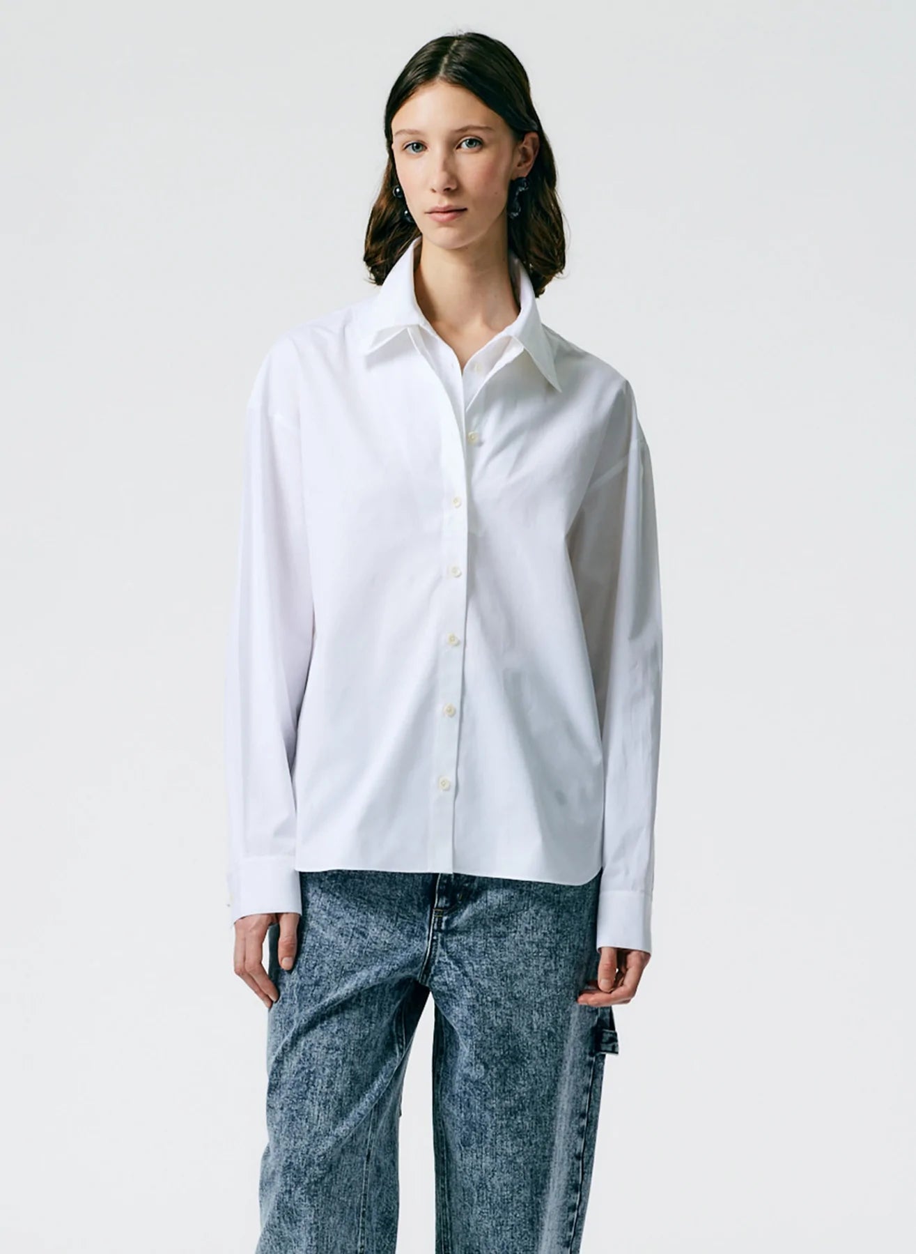 Eco Shirting Double Collar Shirt - White