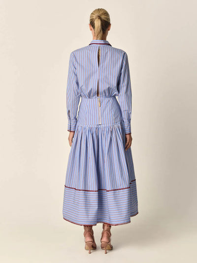 Arielle Blouse - Blue/Rouge Stripe