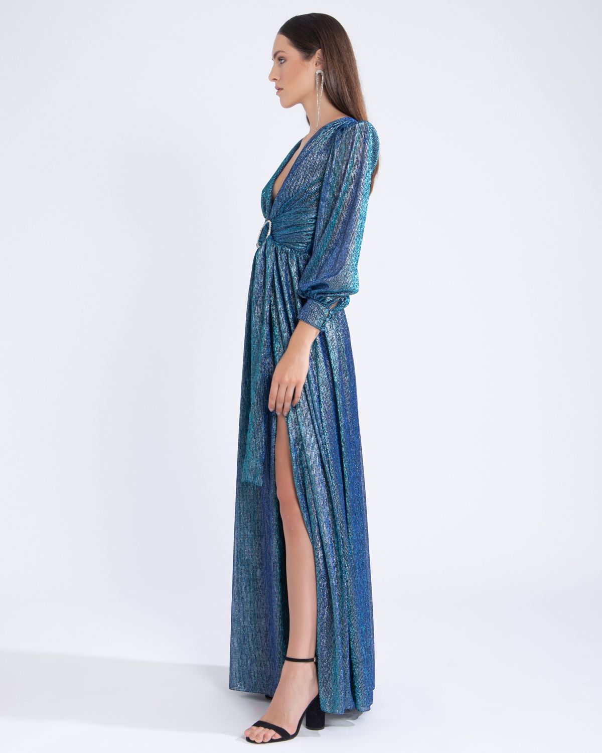Maci Dress - Blue Metallic