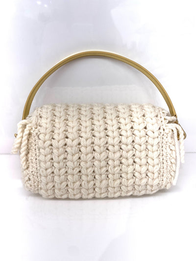 MIA CROCHET FRINGE BAG - ivory