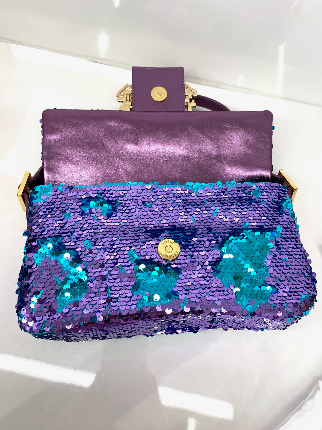 HABIBI PAILLETTES BAg - blue sequins