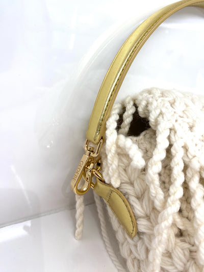 MIA CROCHET FRINGE BAG - ivory
