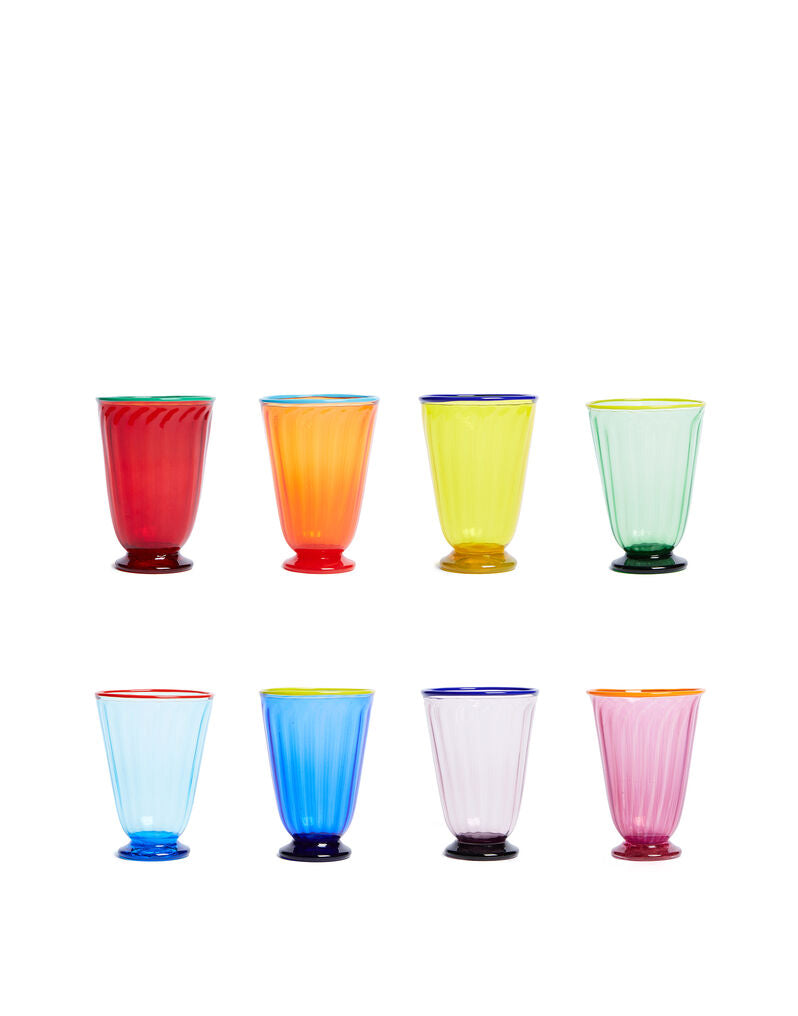 Rainbow Glass Set of 8