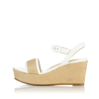 Imogen Wedge- Ivory Raffia