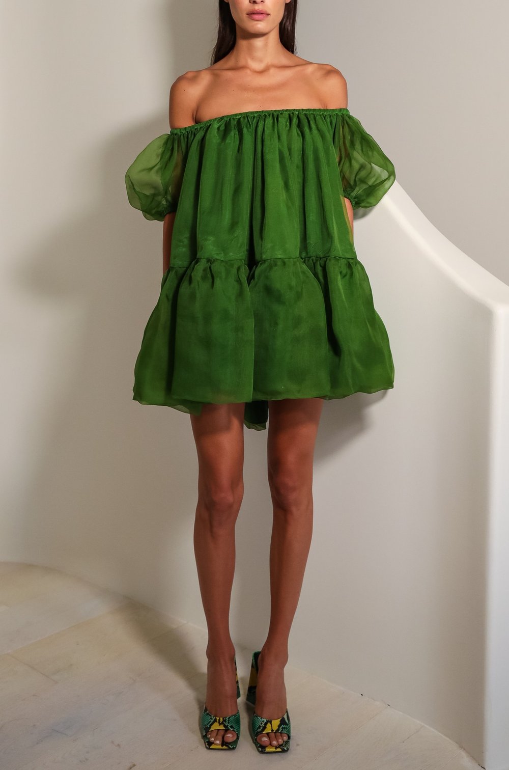 ELYSSA ORGANZA DRESS - Palm