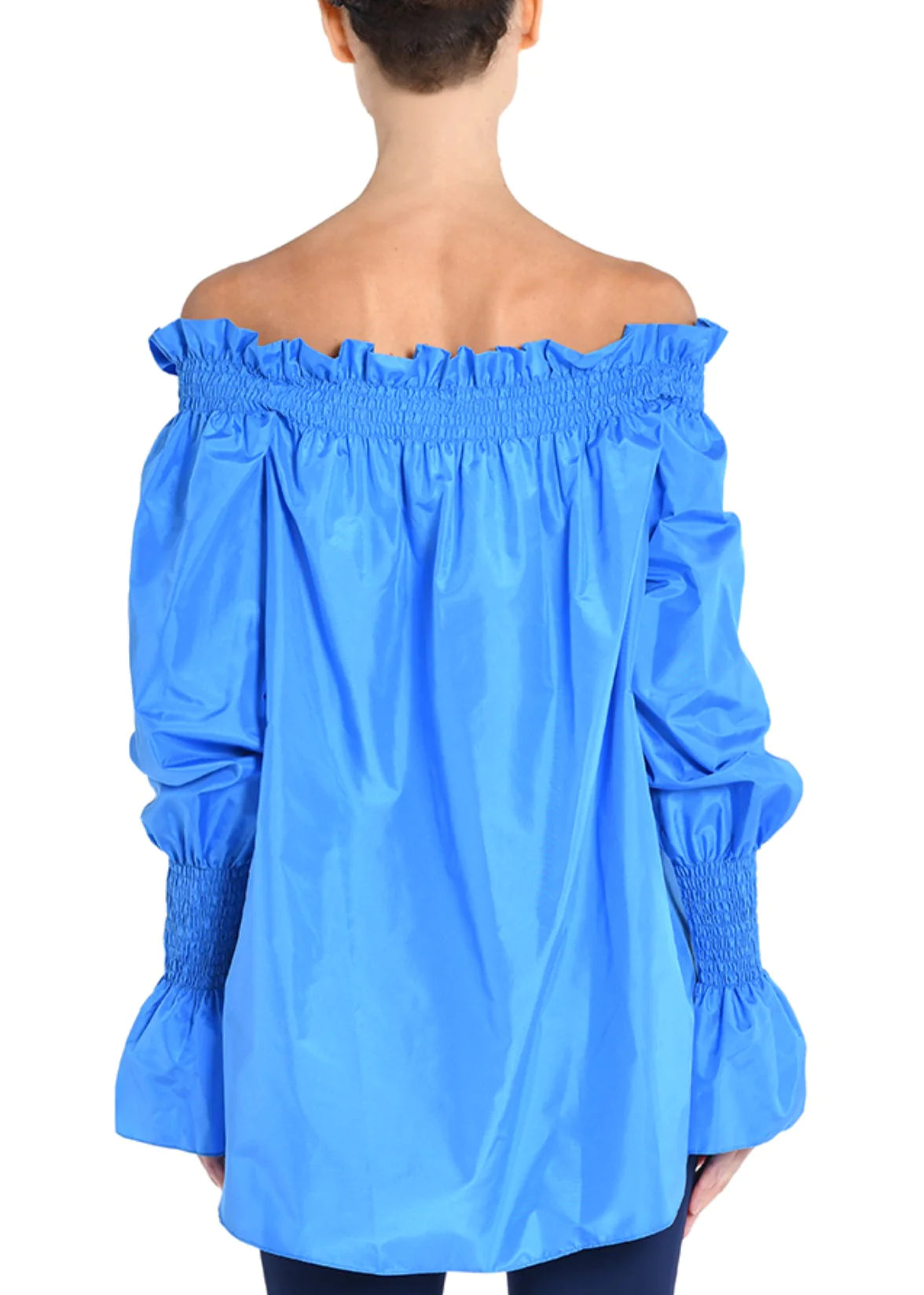 Sadé Top In Silk Taffeta - Cerulean