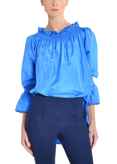 Sadé Top In Silk Taffeta - Cerulean