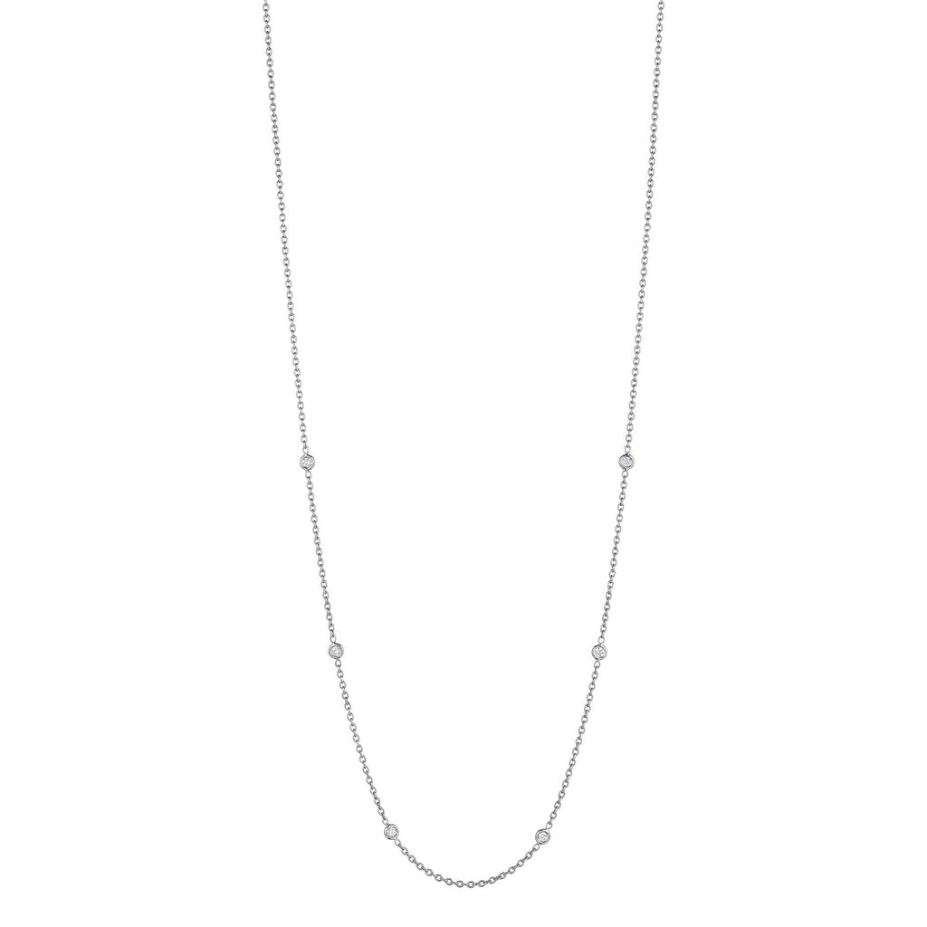 18" Eyeglass Chain - 18K White Gold