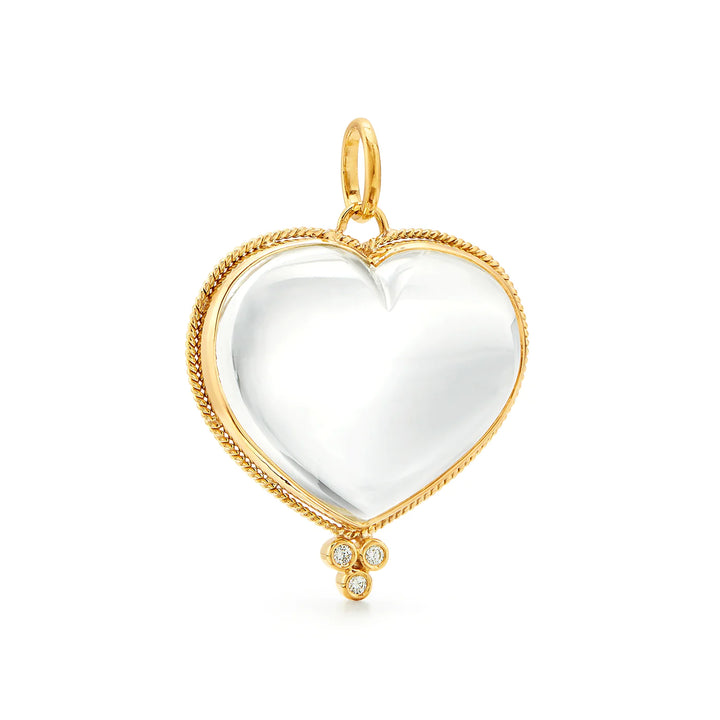 18K ROCK CRYSTAL HEART PENDANT