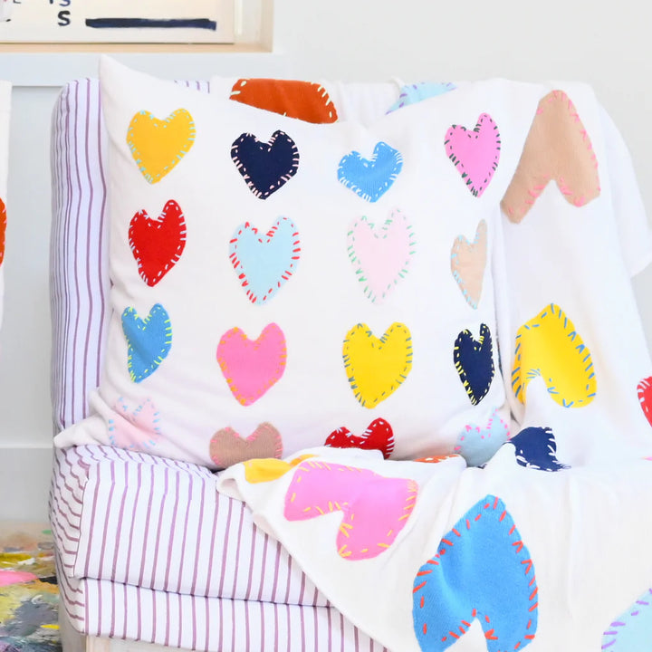 Patchwork Love Knit Pillow - Multi