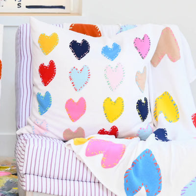 Patchwork Love Knit Pillow - Multi