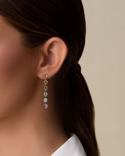Amalfi hexagon cut pastel midi drop earrings - yellow gold