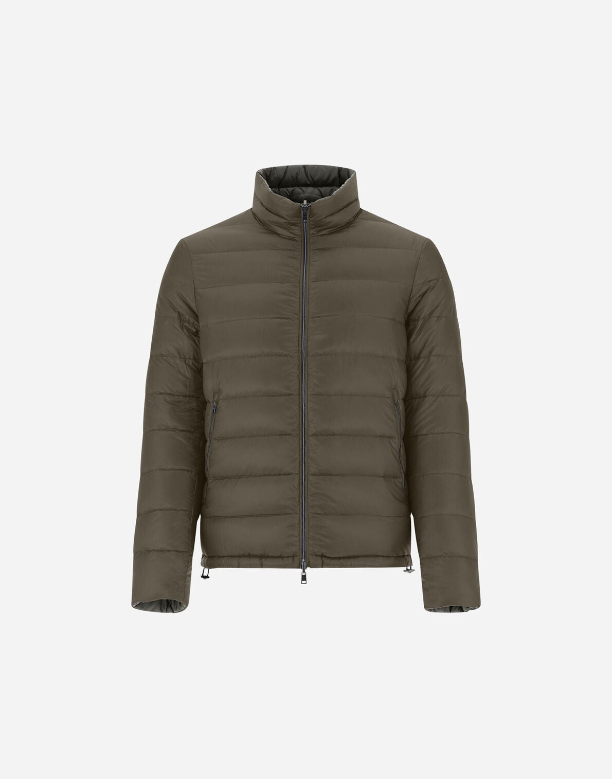 REVERSIBLE NYLON ULTRALIGHT BOMBER - Green/Grey