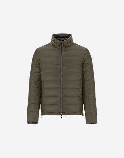 REVERSIBLE NYLON ULTRALIGHT BOMBER - Green/Grey