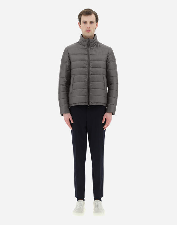 REVERSIBLE NYLON ULTRALIGHT BOMBER - Green/Grey