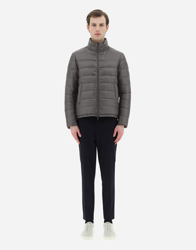 REVERSIBLE NYLON ULTRALIGHT BOMBER - Green/Grey