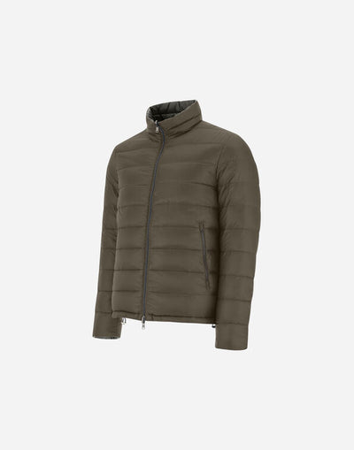 REVERSIBLE NYLON ULTRALIGHT BOMBER - Green/Grey