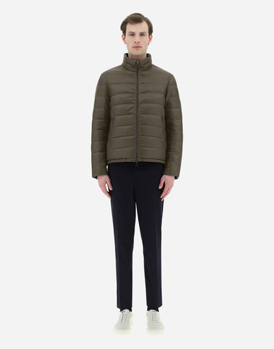 REVERSIBLE NYLON ULTRALIGHT BOMBER - Green/Grey