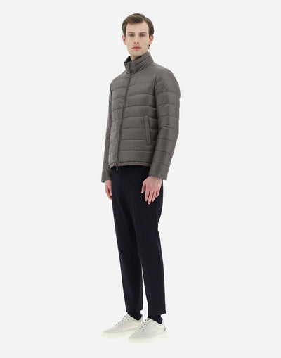 REVERSIBLE NYLON ULTRALIGHT BOMBER - Green/Grey