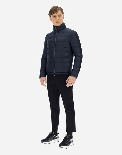 REVERSIBLE NYLON ULTRALIGHT BOMBER - Navy