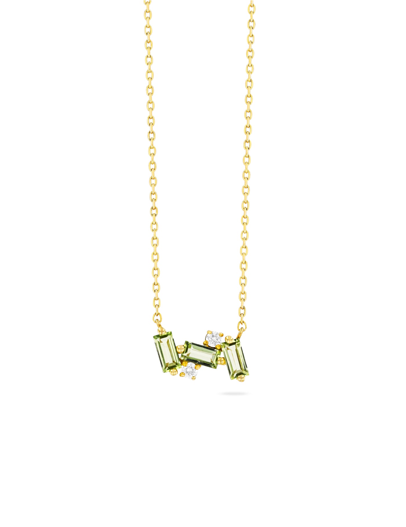 14K Nola Necklace - Yellow Gold/Peridot