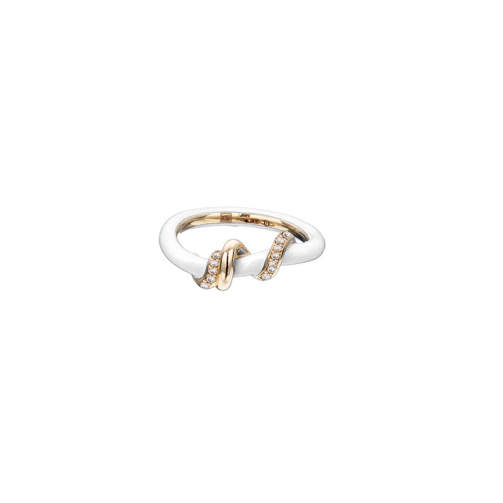 Pave Baby Vine Wrapped Ring - White/Diamond