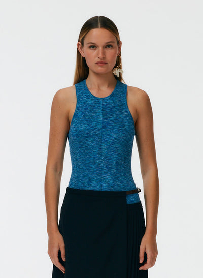 Printed Combed Cotton Ribbed Sweater Tank - More Colors Available