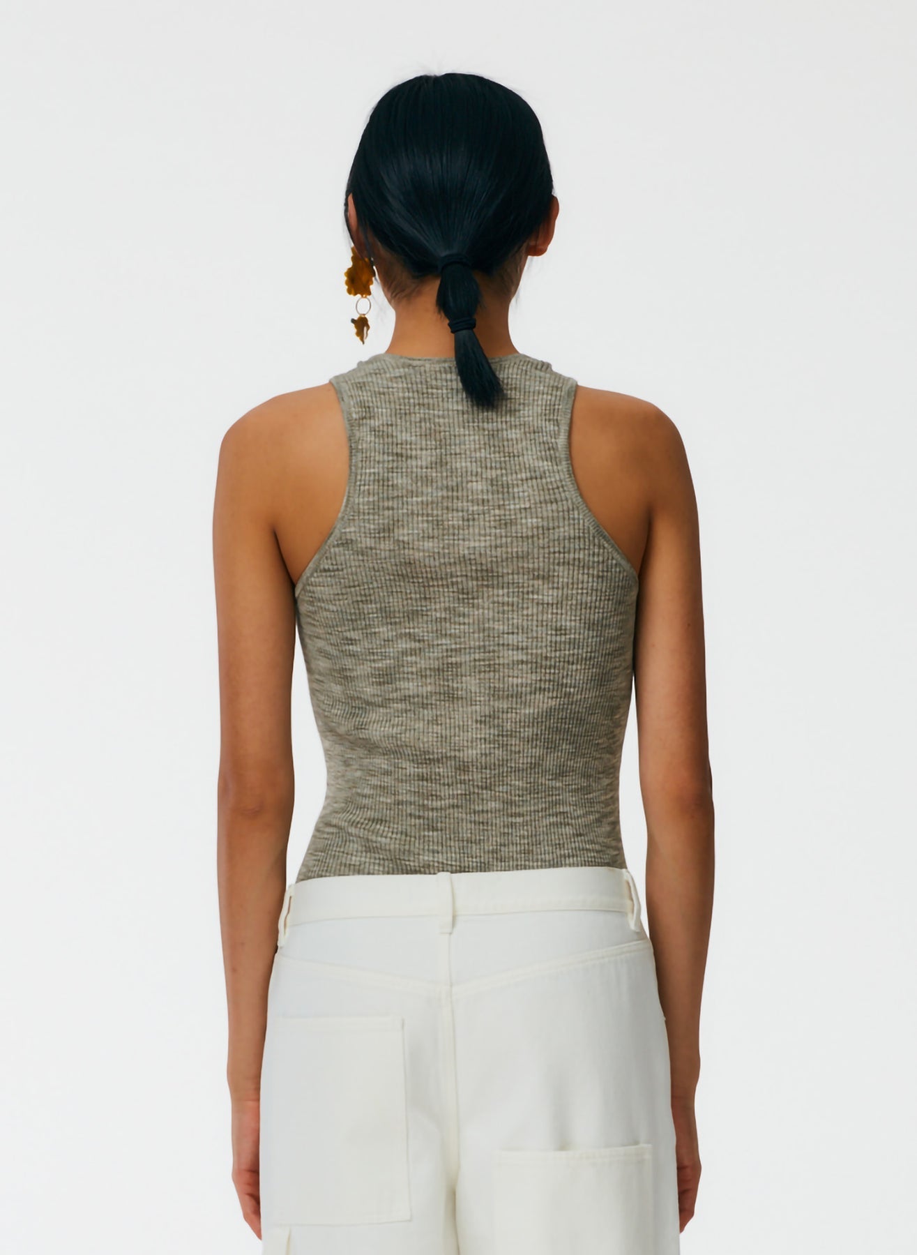 Printed Combed Cotton Ribbed Sweater Tank - More Colors Available