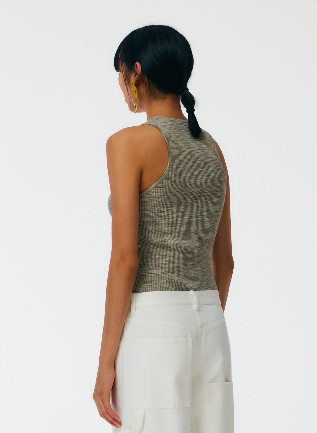 Printed Combed Cotton Ribbed Sweater Tank - More Colors Available