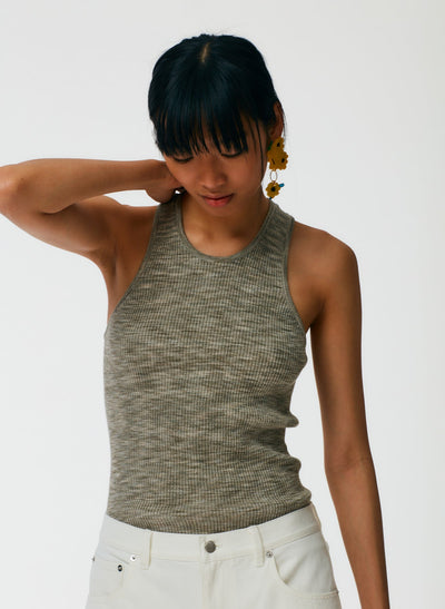 Printed Combed Cotton Ribbed Sweater Tank - More Colors Available