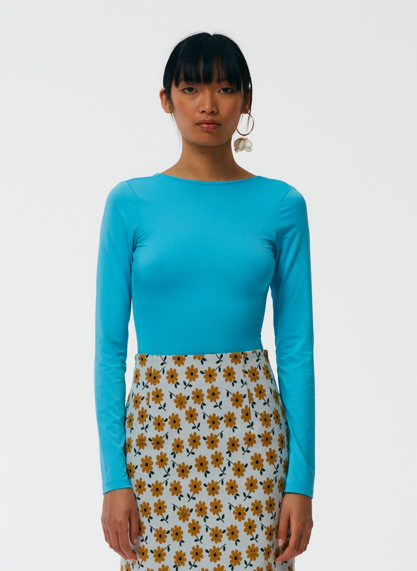 Scoopback Bodysuit - Aquamarine Blue