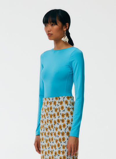 Scoopback Bodysuit - Aquamarine Blue
