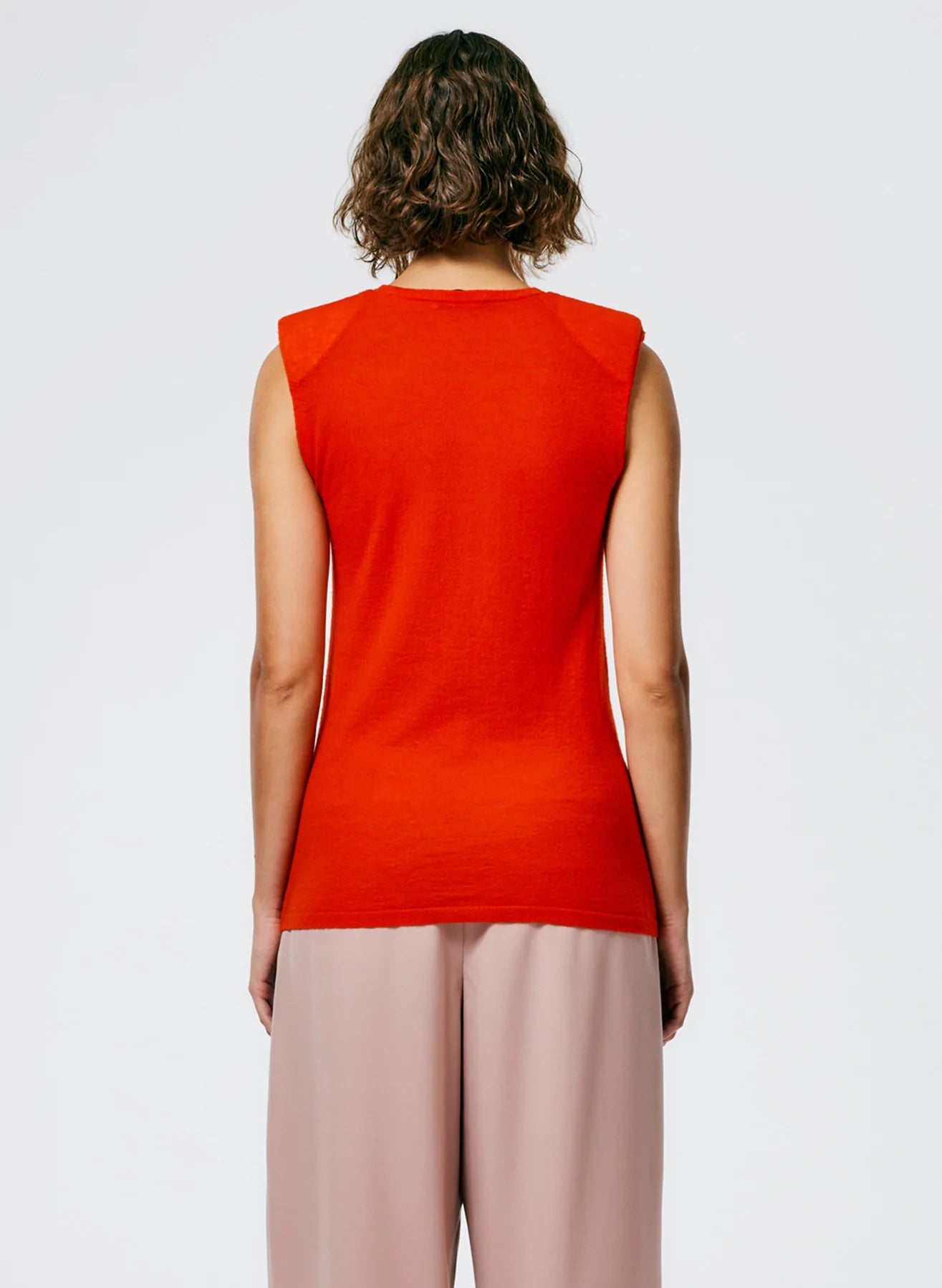 Skinlike Mercerized Wool Tube Tank - Red