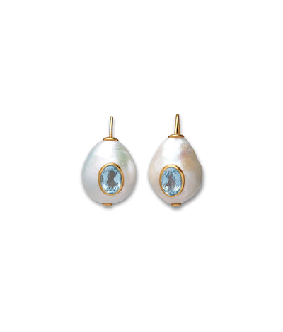 Pearl Pablo Earrings - Blue Topaz