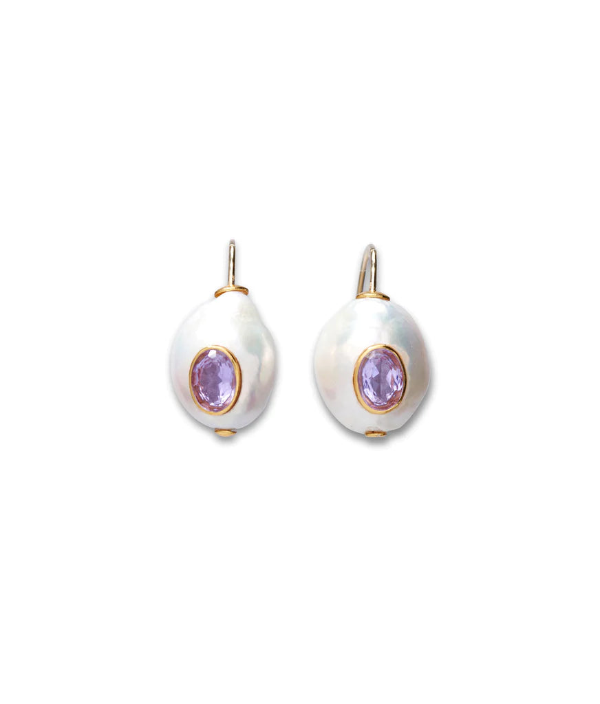 Pearl Pablo Earrings - Pink Amethyst