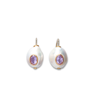 Pearl Pablo Earrings - Pink Amethyst
